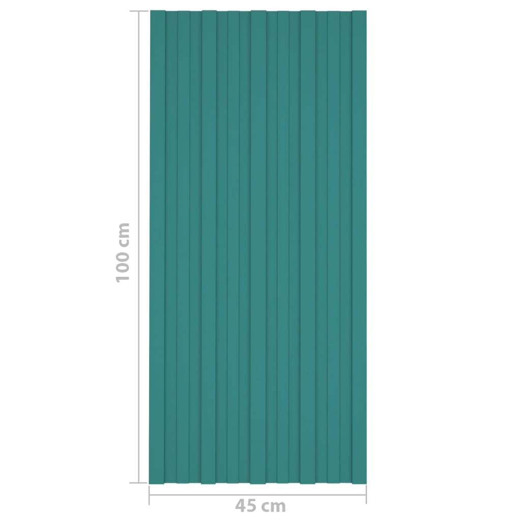 Panouri pentru acoperiș 12 buc. verde 100x45 cm oțel galvanizat