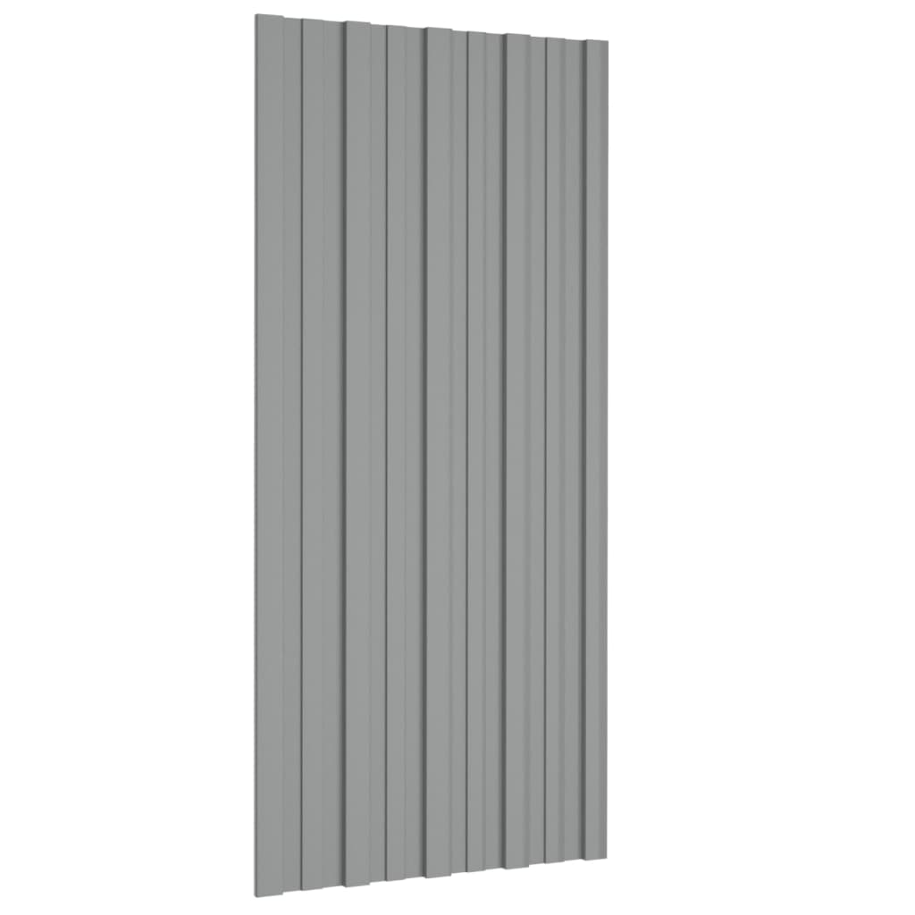 Panouri pentru acoperiș 12 buc. gri 100x45 cm oțel galvanizat