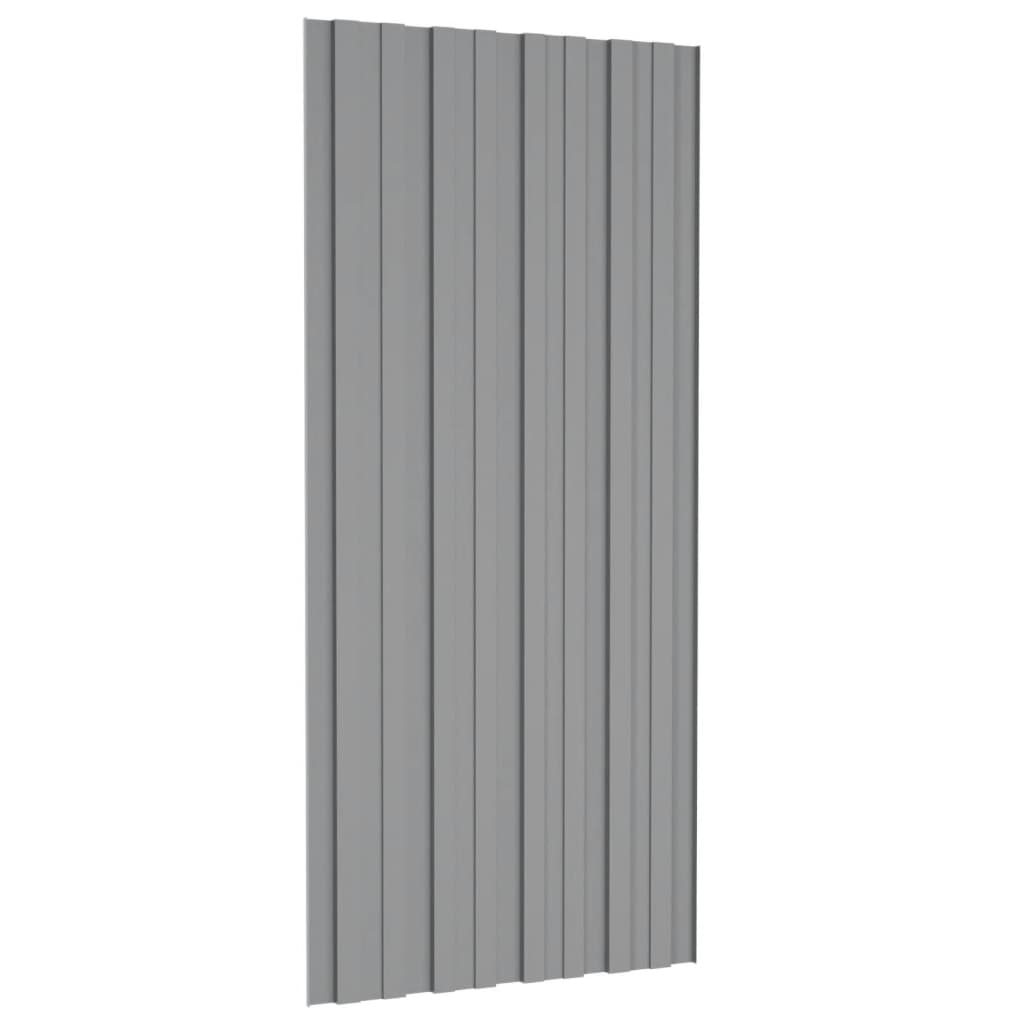 Panouri pentru acoperiș 12 buc. gri 100x45 cm oțel galvanizat