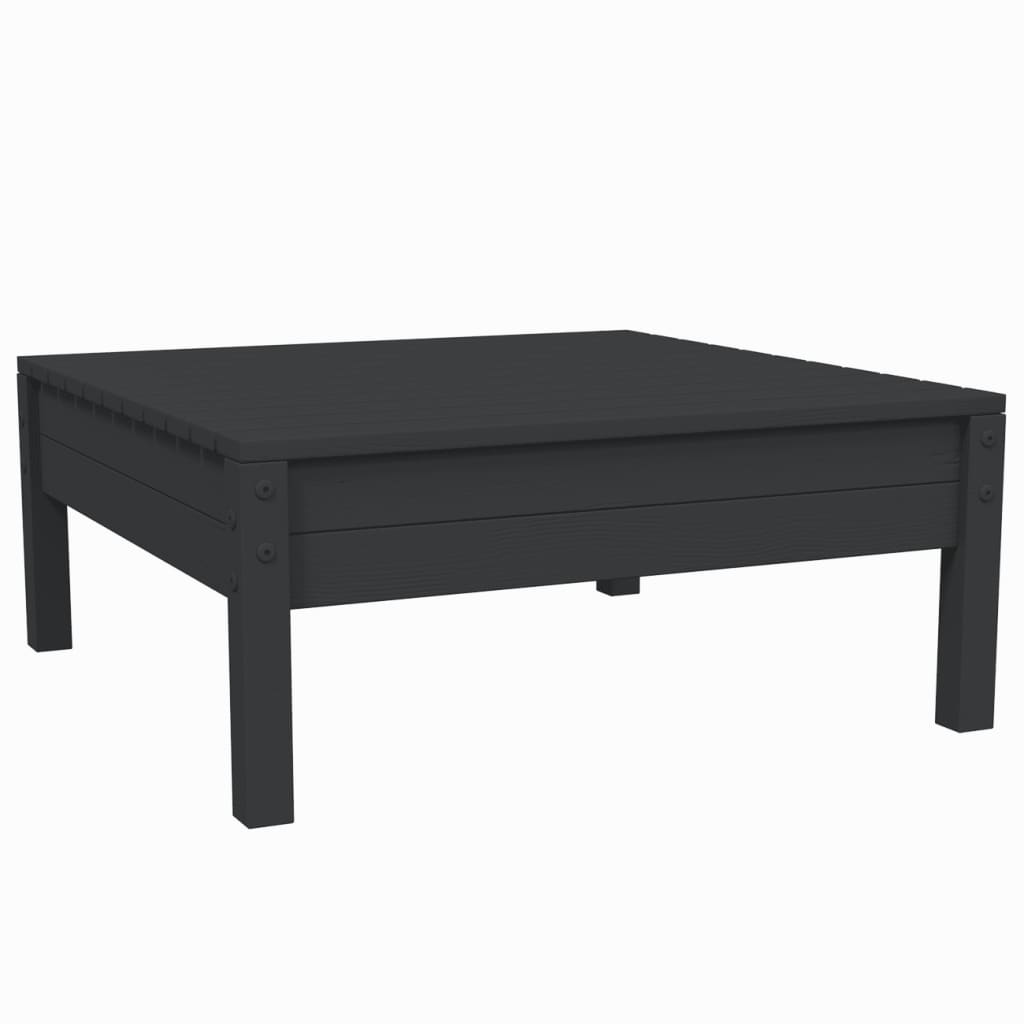 Set mobilier grădină cu perne, 3 piese, negru, lemn masiv pin