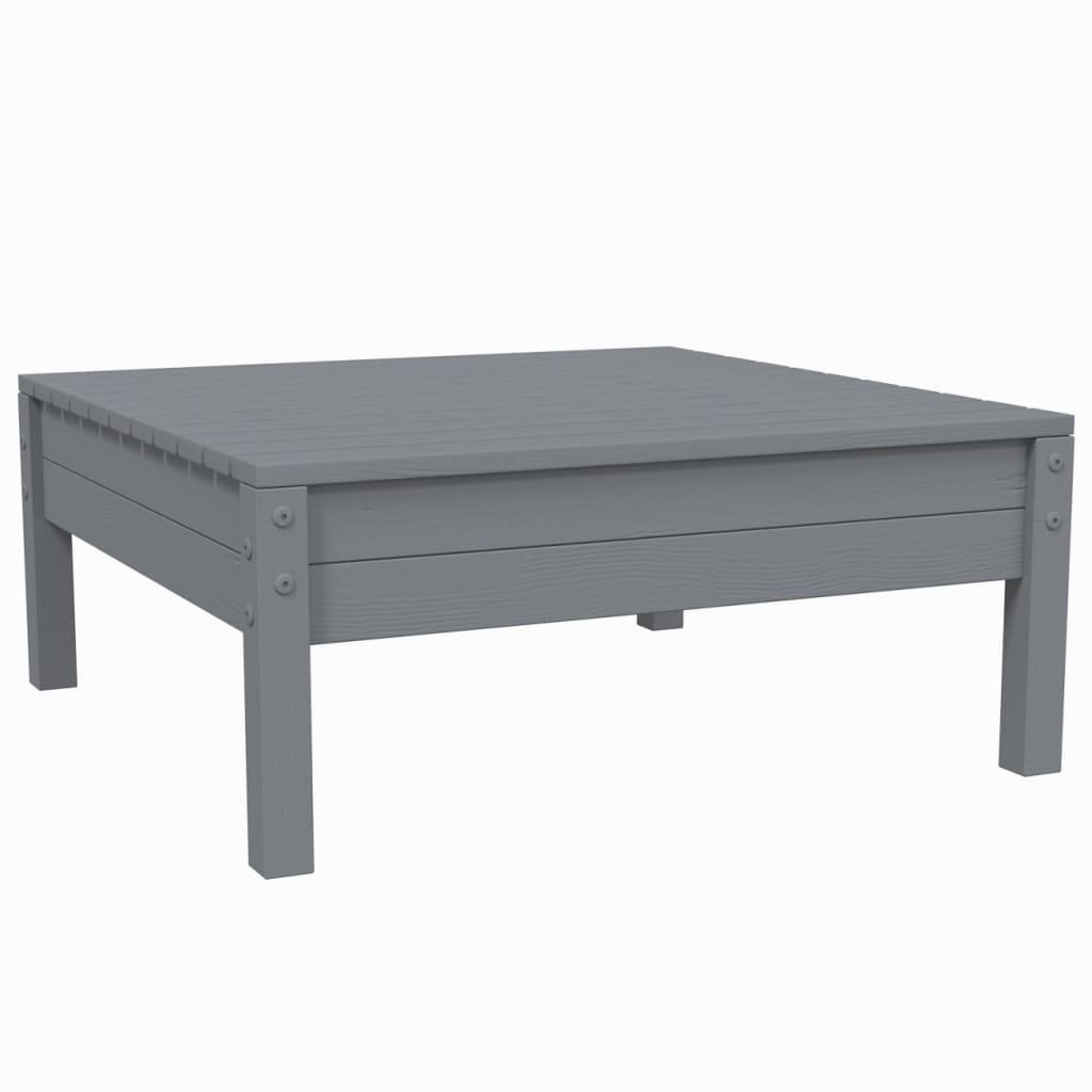 Set mobilier de grădină cu perne, 3 piese, gri, lemn masiv pin