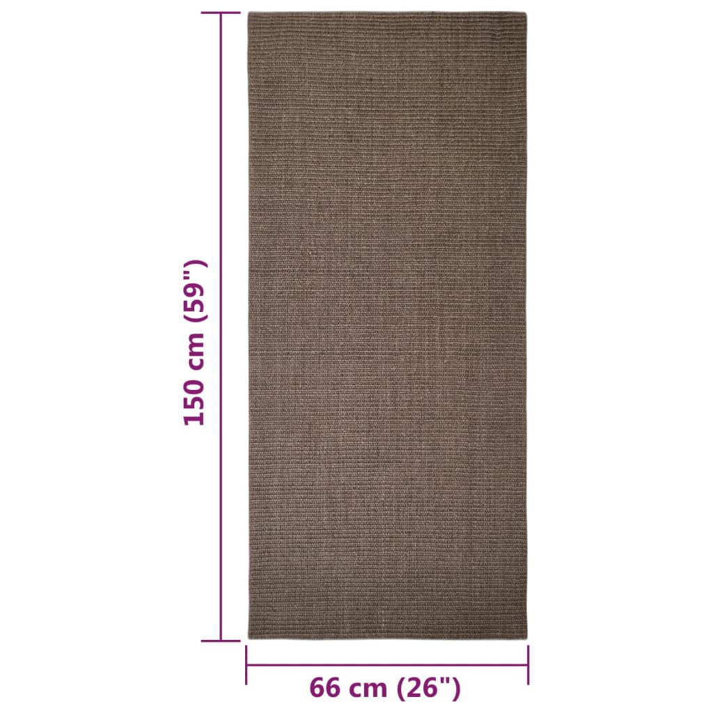 Covor din sisal natural, maro, 66x150 cm