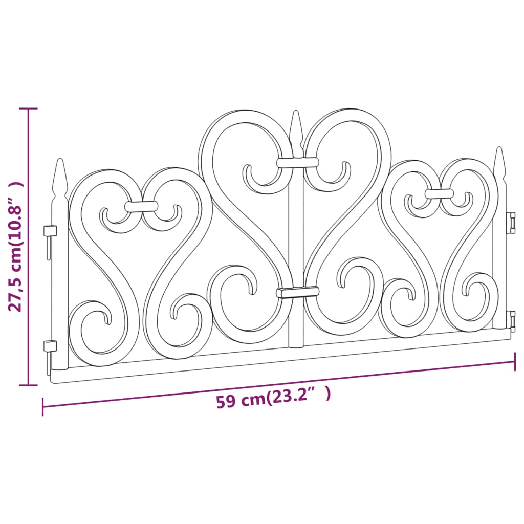 Borduri de gazon, 17 buc., alb, 10 m, PP