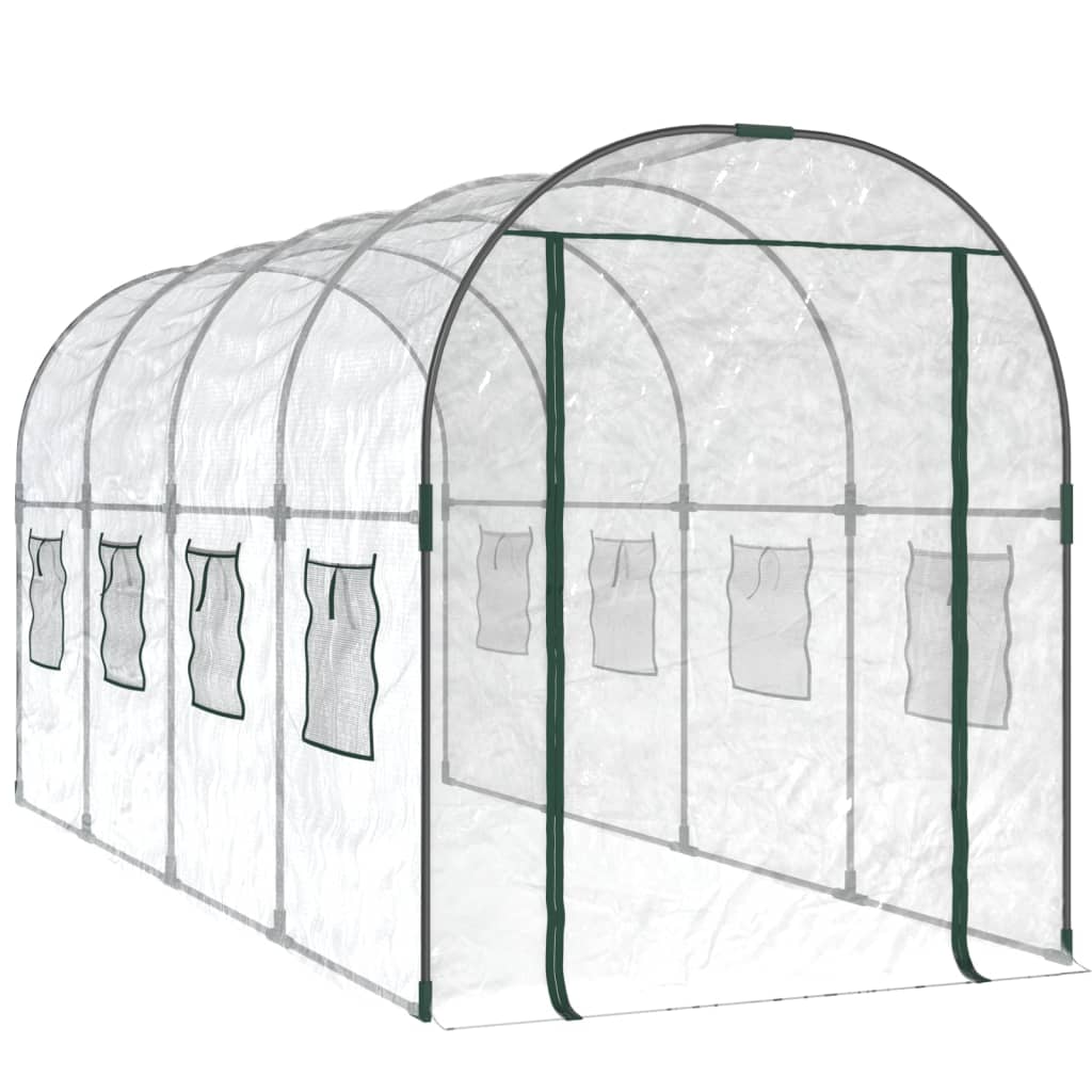 Seră transparentă 160x400x190 cm PVC/oțel vopsit electrostatic