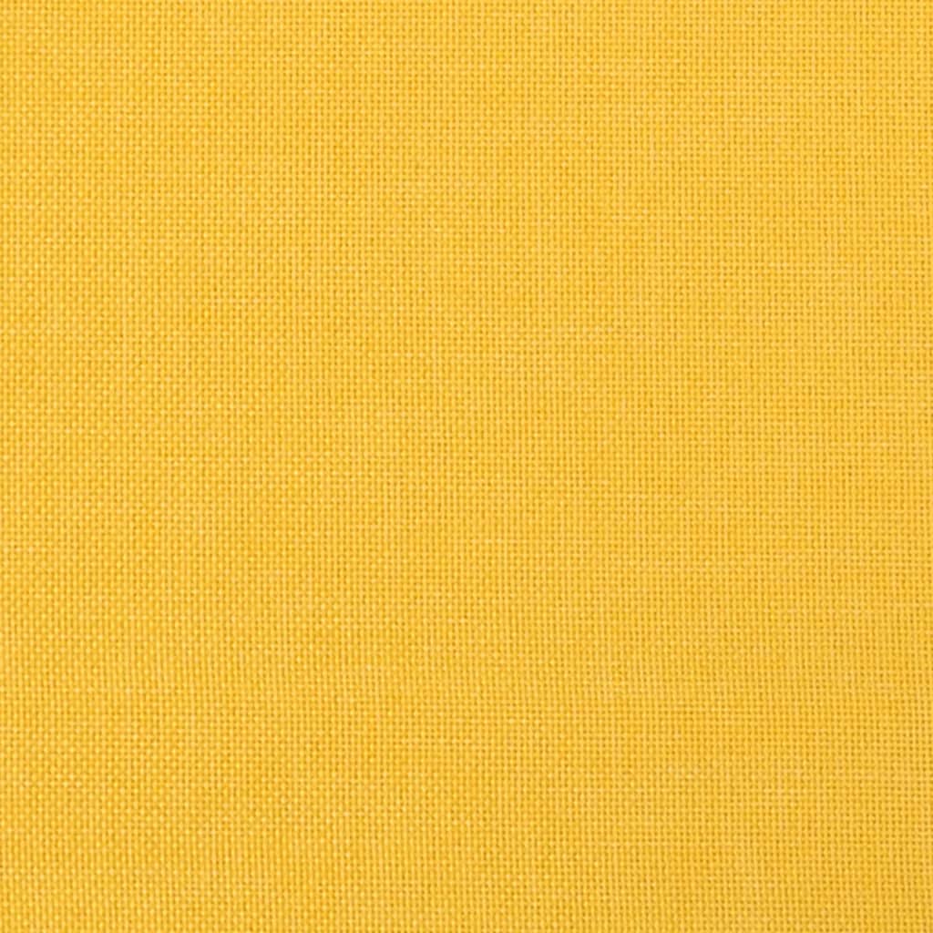 Taburet, galben muștar, 45x29,5x35 cm, material textil