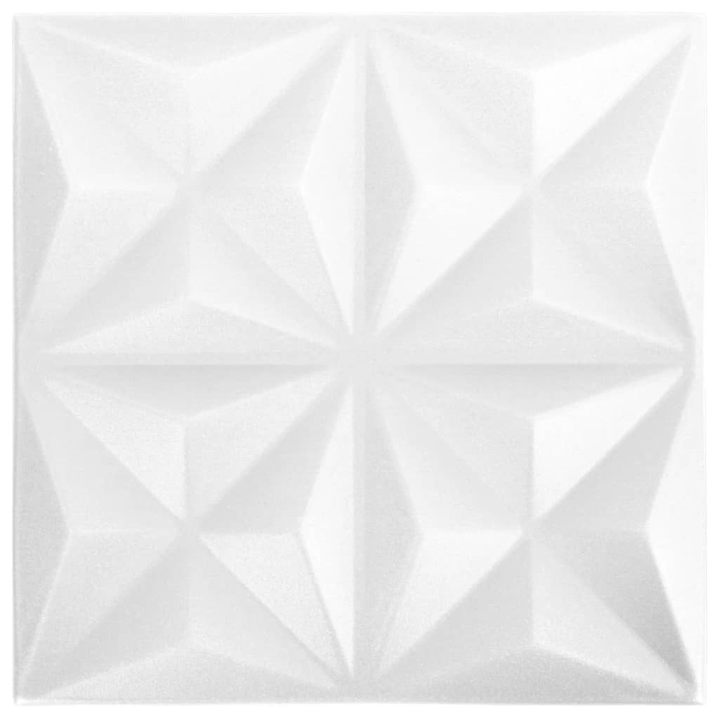 Panouri de perete 3D 12 buc. alb 50x50 cm model origami 3 m²