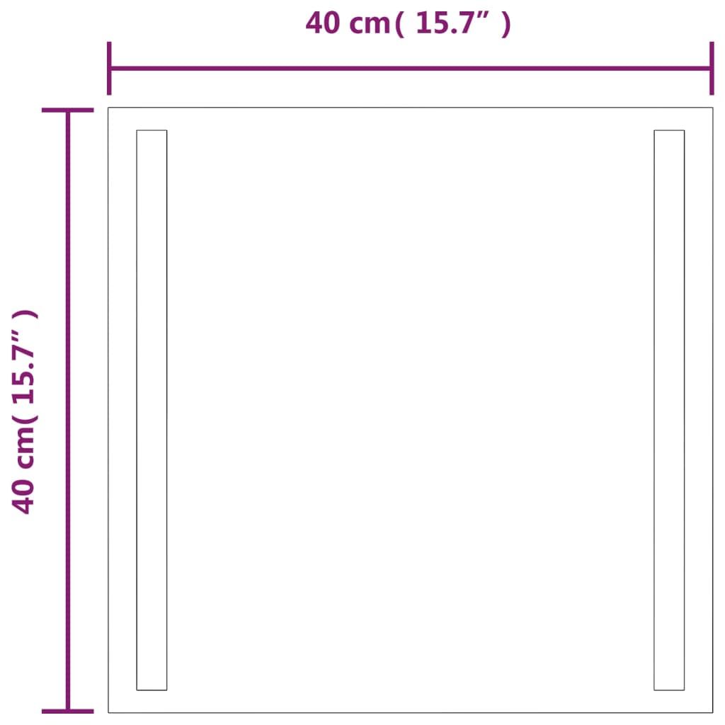 Oglindă de baie cu LED, 40x40 cm