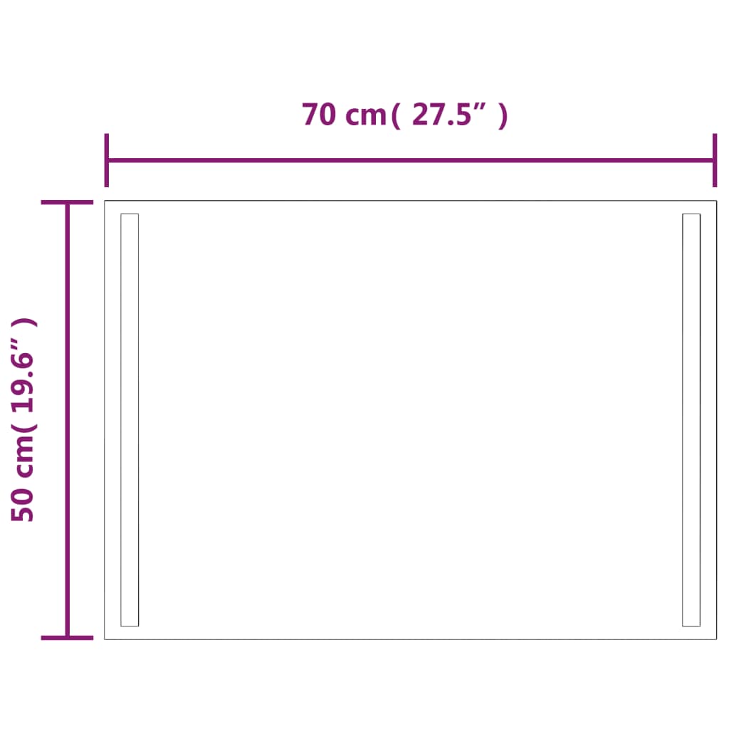 Oglindă de baie cu LED, 70x50 cm