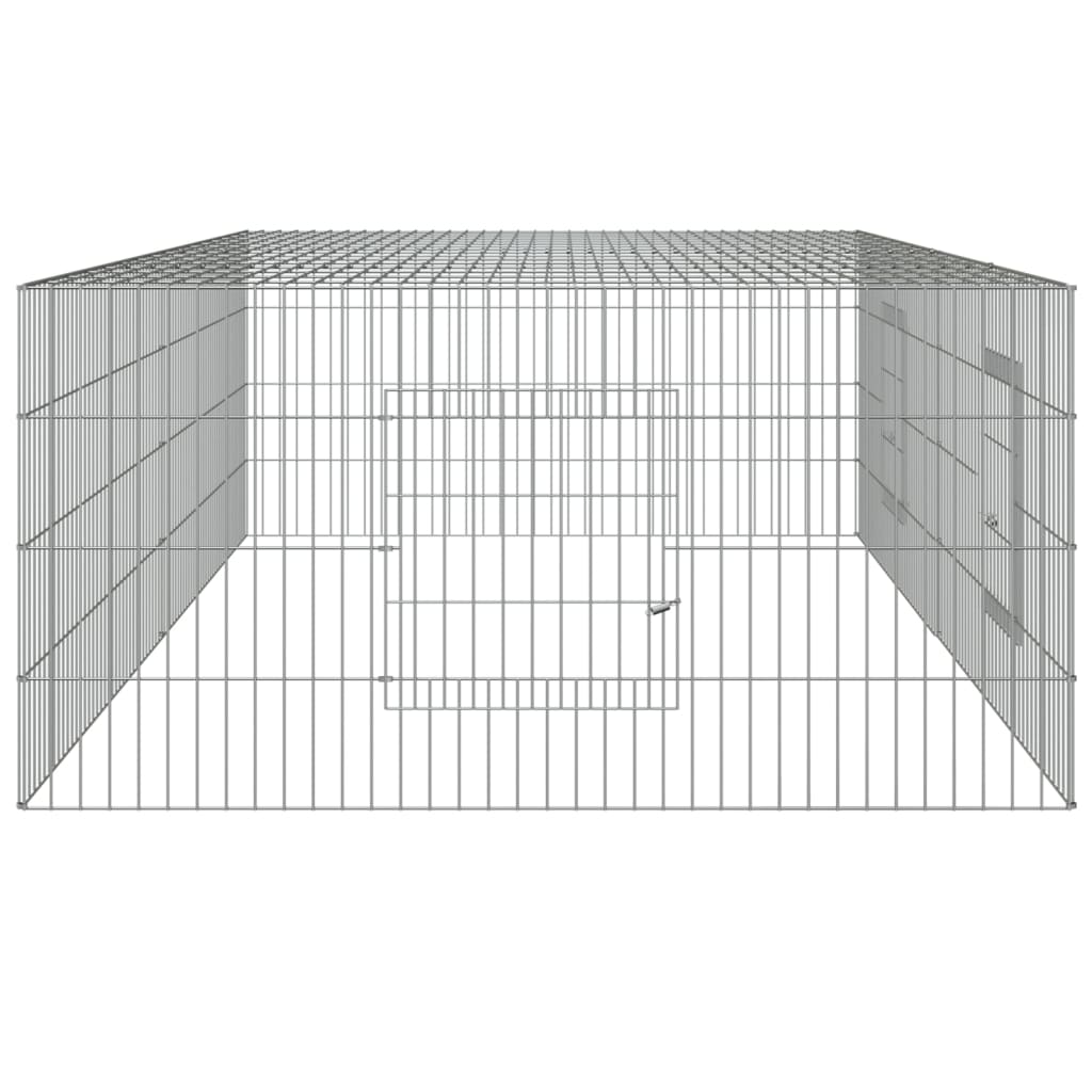 Cușcă pentru iepuri, 2 panouri, 220x110x55 cm, fier galvanizat