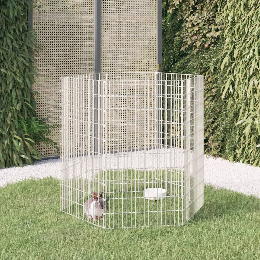 Adăpost pentru animale cu 6 panouri, 54x100 cm, fier galvanizat