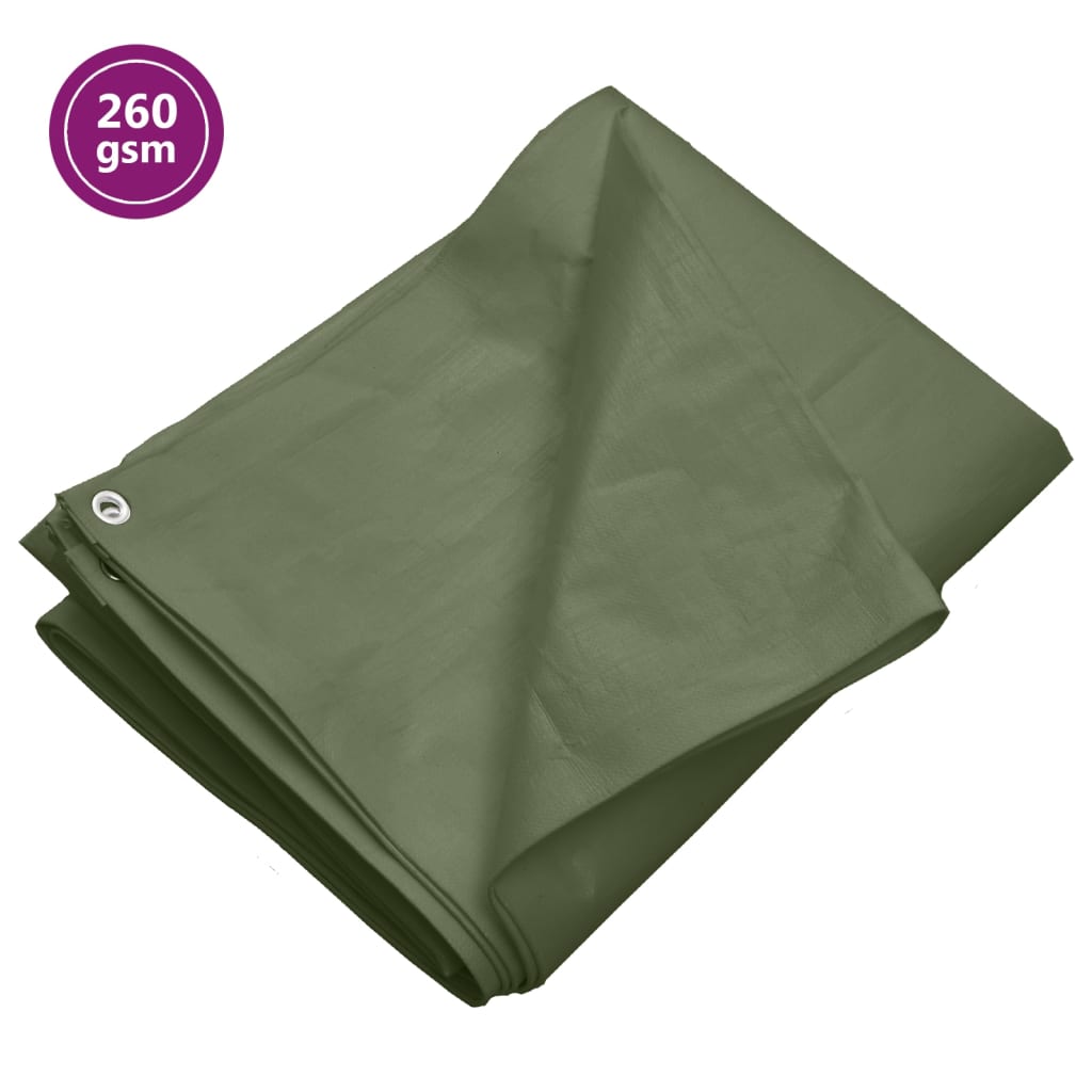 Prelată 260 g/m², verde, 3x6 m, HDPE