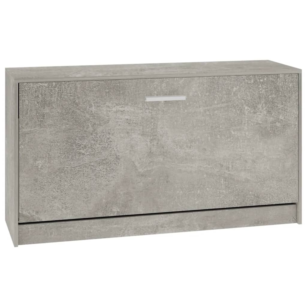 Bancheta pantofar, gri beton, 80x24x45 cm, lemn compozit