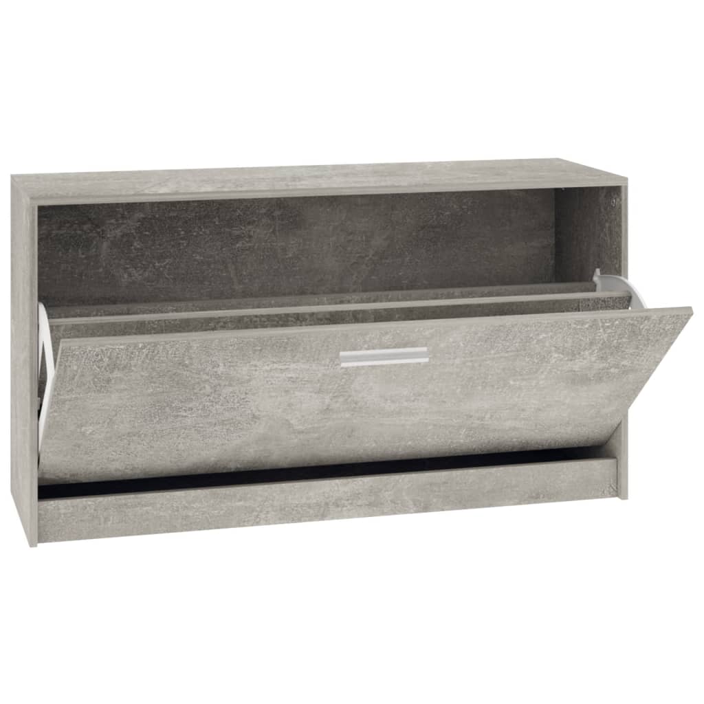 Bancheta pantofar, gri beton, 80x24x45 cm, lemn compozit