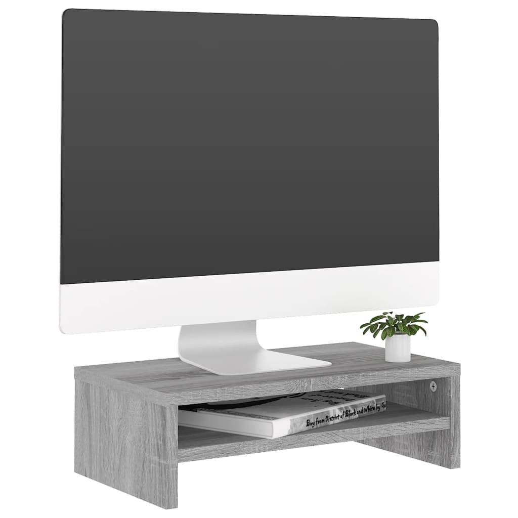 Suport pentru monitor gri sonoma 42x24x13 cm lemn prelucrat