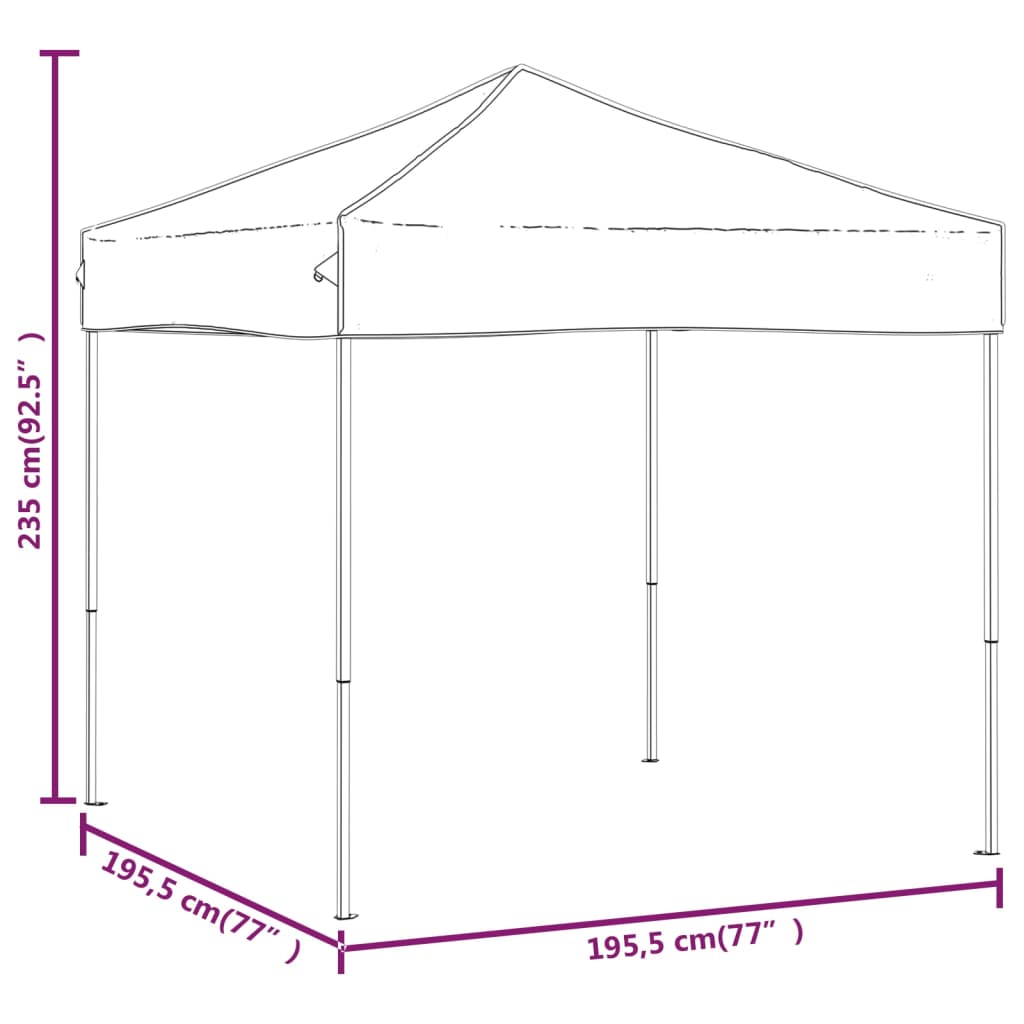 Cort pliabil pentru petrecere, alb, 2x2 m