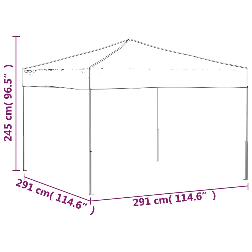 Cort pliabil pentru petrecere, crem, 3x3 m