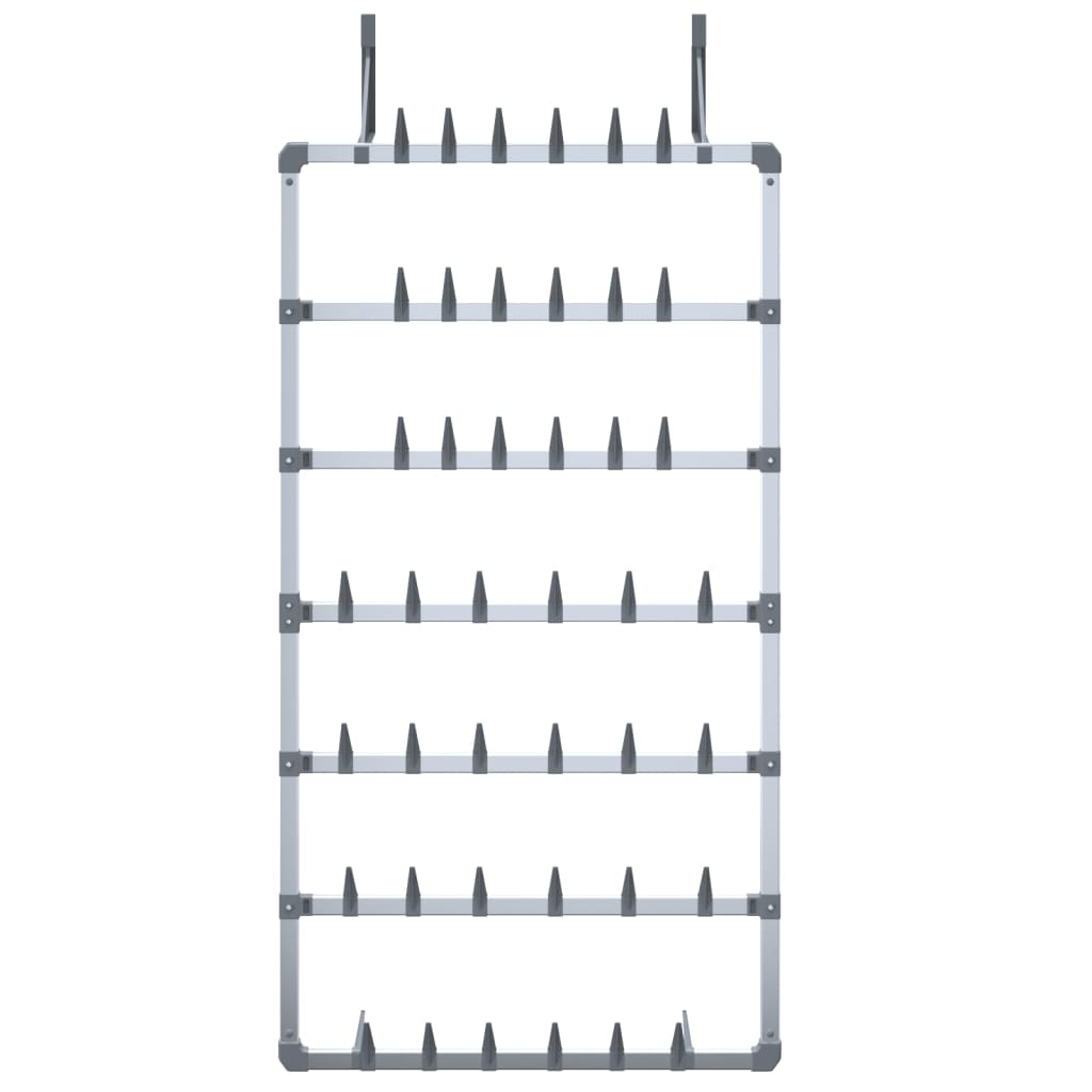 Suport pentru pantofi suspendat, argintiu, 66x13x139 cm