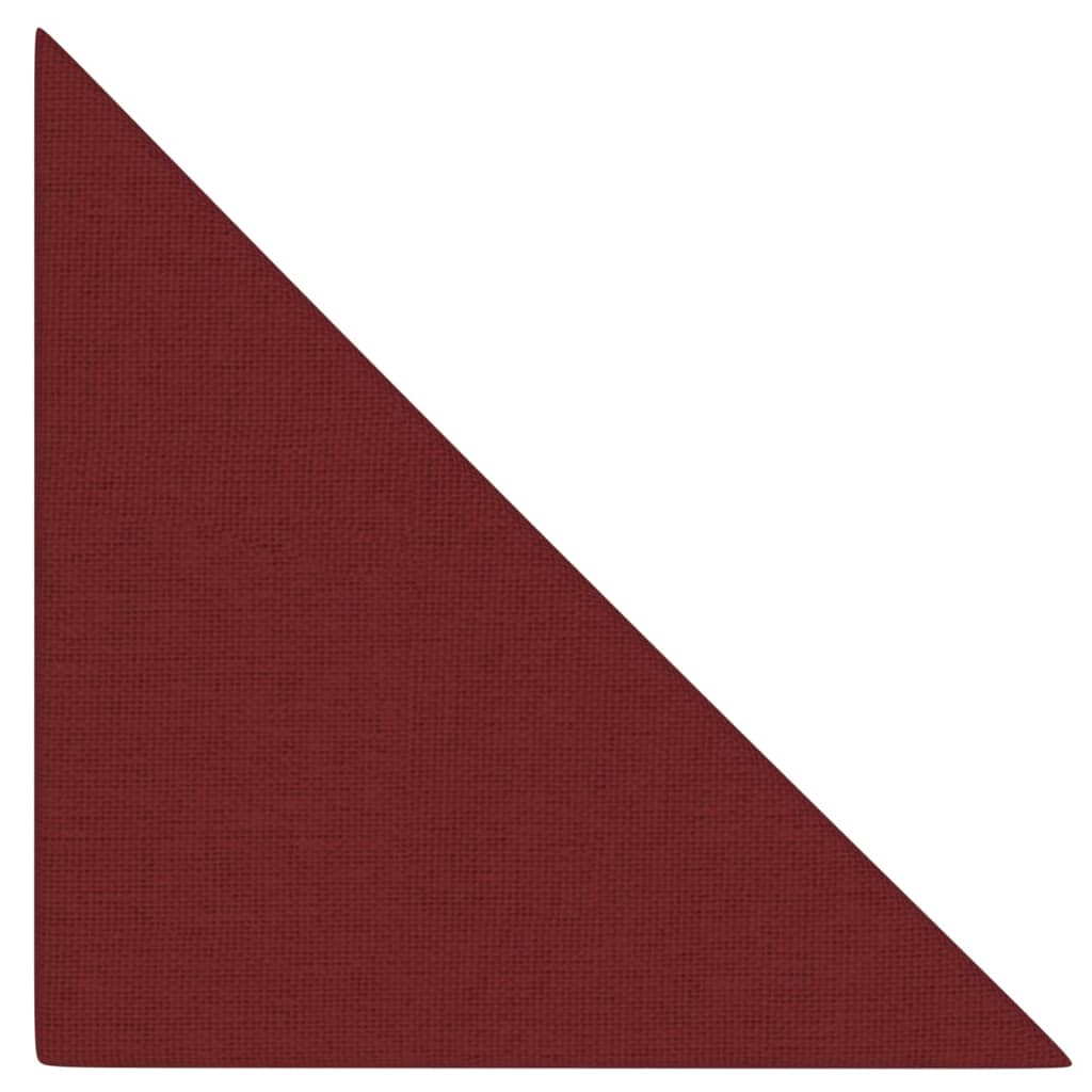 Panouri de perete, 12 buc., roșu vin, 30x30 cm, textil, 0,54 m²