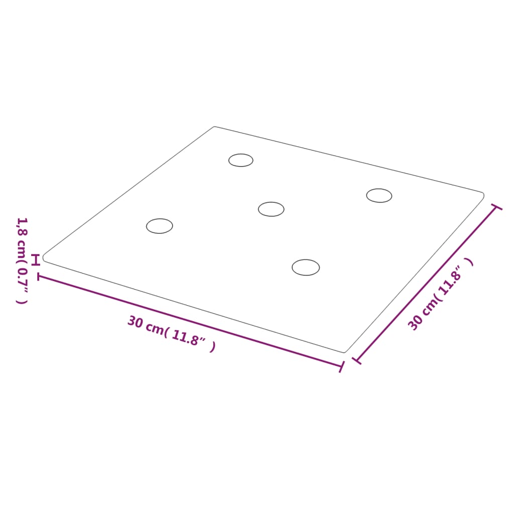 Panouri perete 12 buc. gri, 30x30 cm, piele ecologică, 1,08 m²