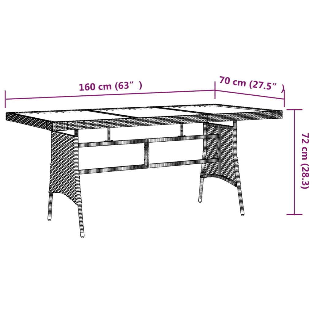 Set mobilier de exterior, 9 piese, negru, poliratan