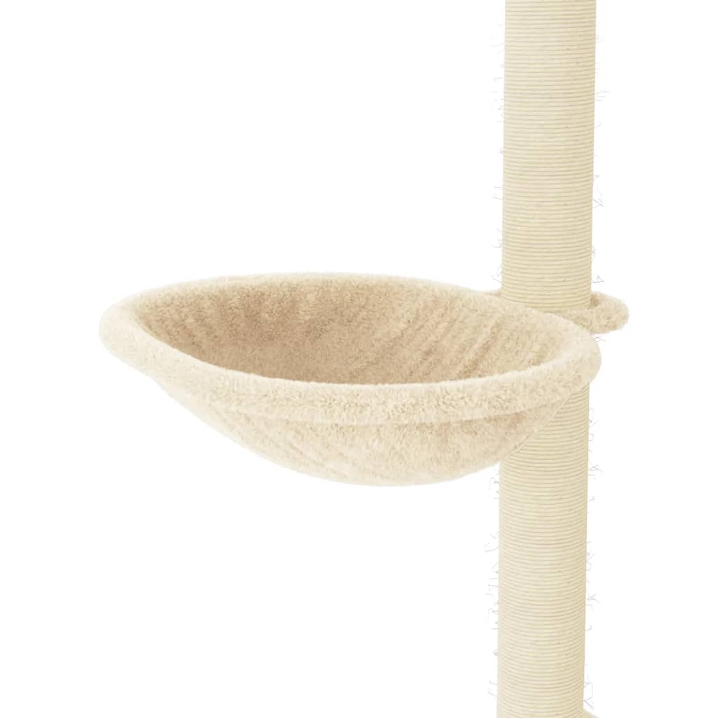 Ansamblu de pisici cu stâlpi din funie de sisal, crem, 95 cm