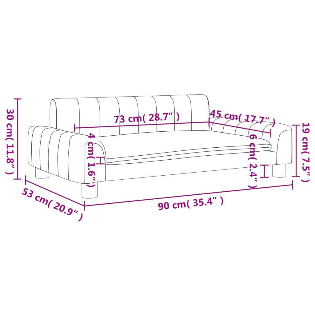 Canapea pentru copii, negru, 90x53x30 cm, piele ecologică