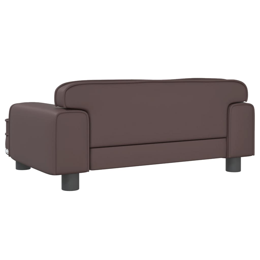 Canapea pentru copii maro 70x45x30 cm piele artificială