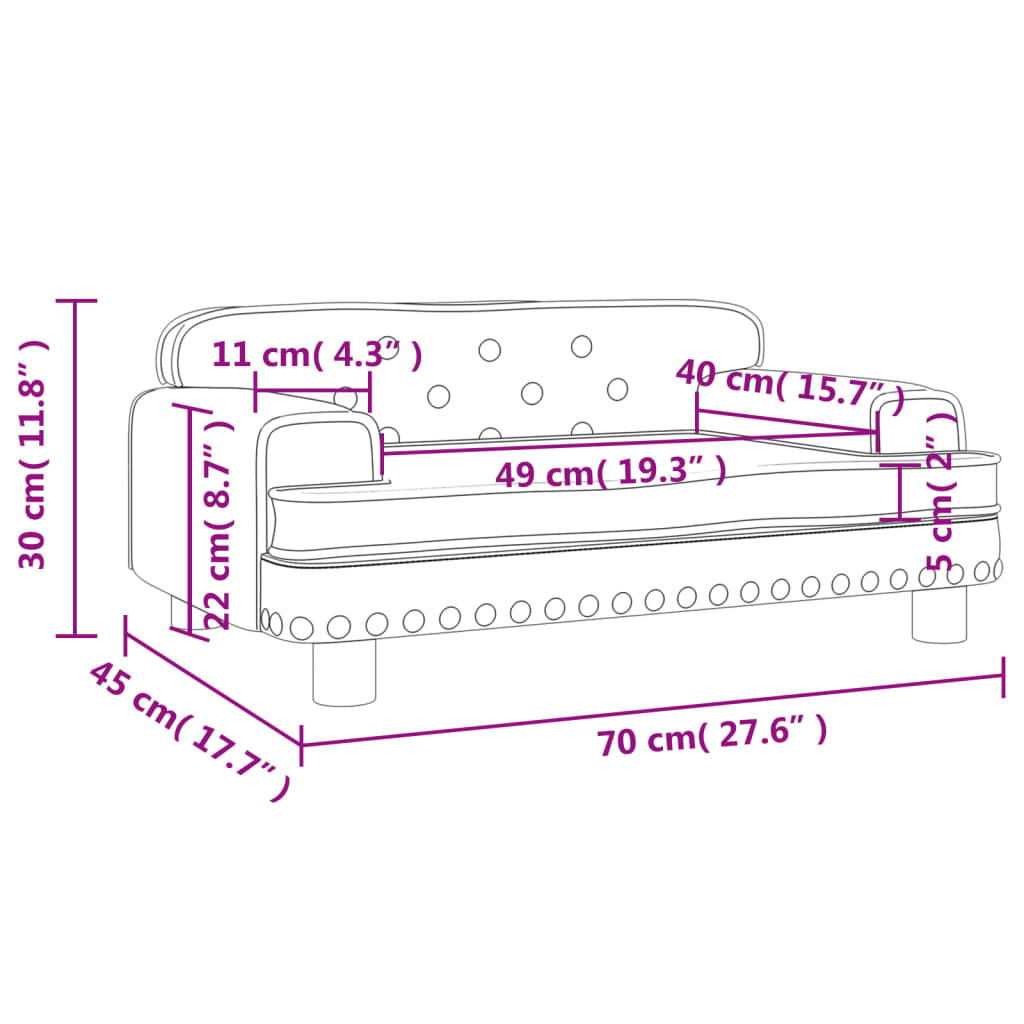 Canapea pentru copii maro 70x45x30 cm piele artificială