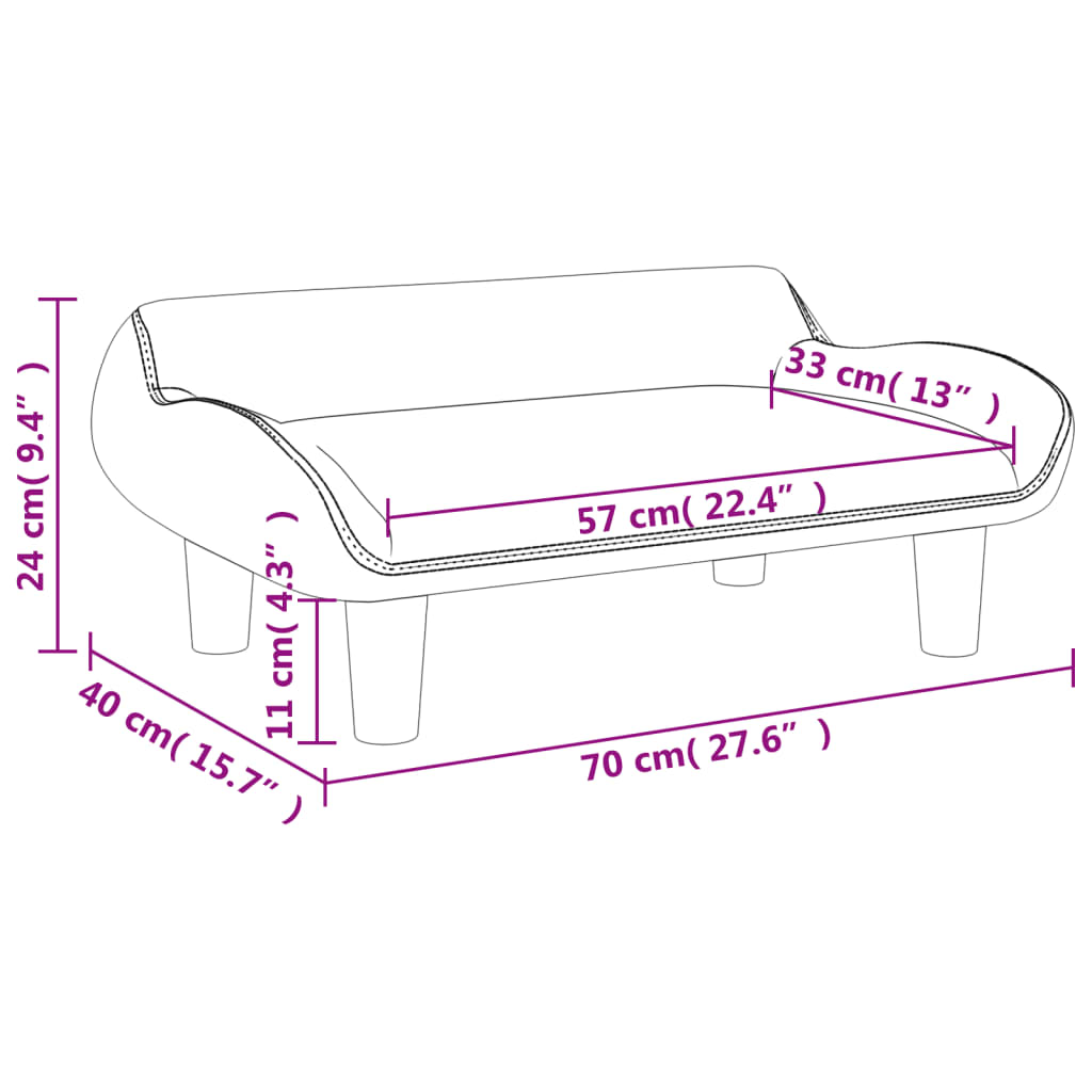 Canapea pentru copii, albastru, 70x40x24 cm, catifea