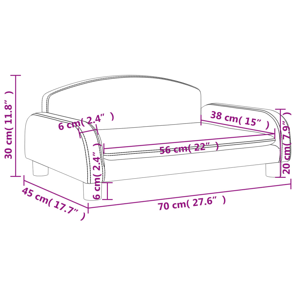 Canapea pentru copii maro 70x45x30 cm piele artificială