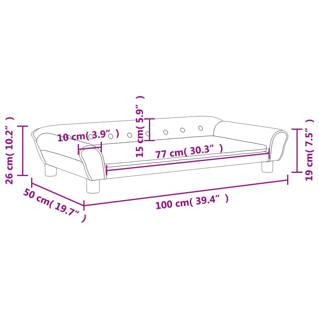 Canapea pentru copii, gri deschis, 100x50x26 cm, catifea