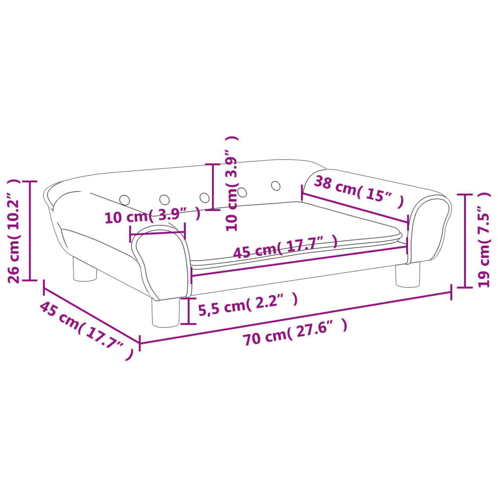 Canapea pentru copii, albastru, 70x45x26 cm, catifea