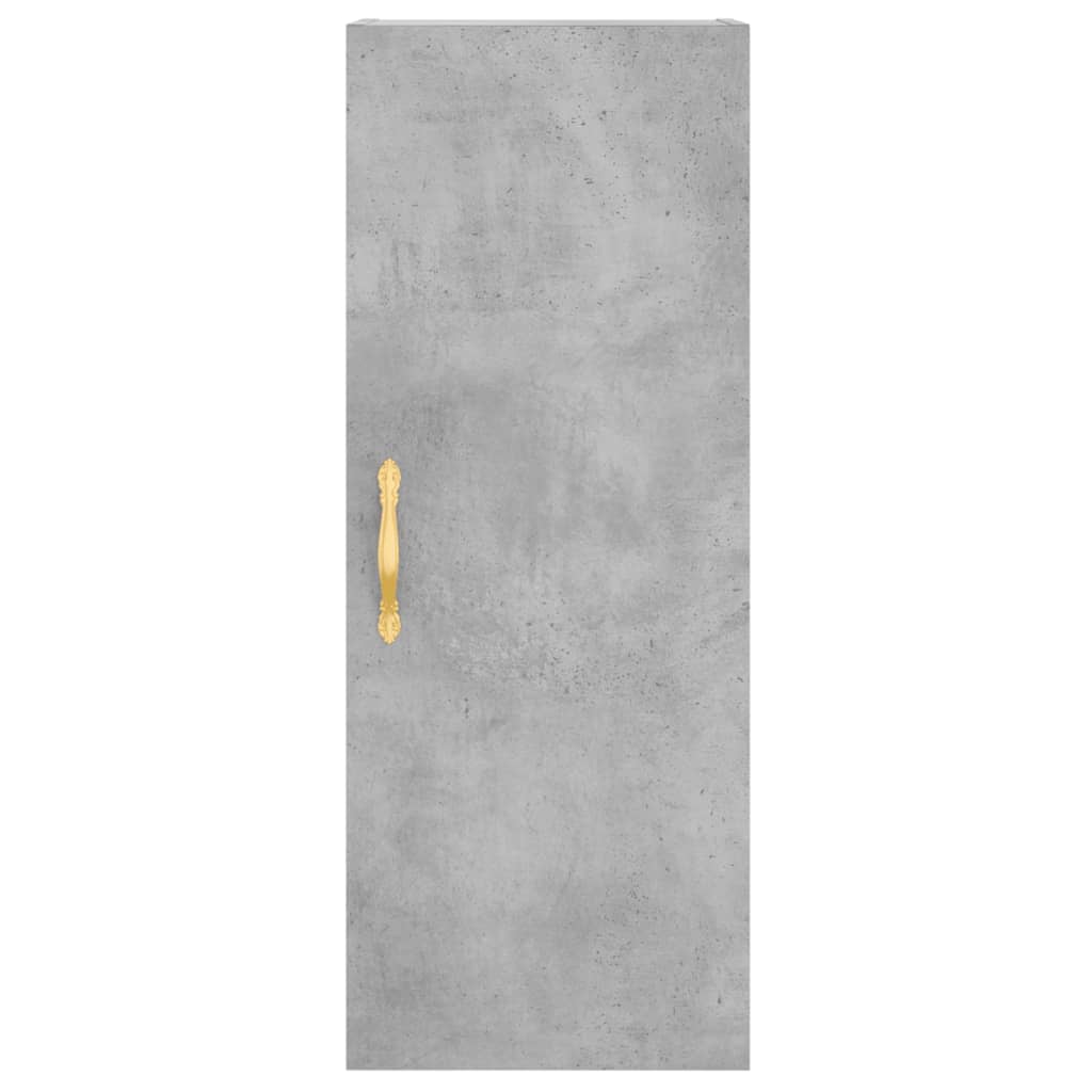 Dulap înalt, gri beton, 34,5x34x180 cm, lemn prelucrat