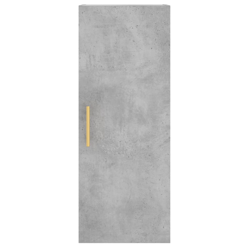 Dulap înalt, gri beton, 34,5x34x180 cm, lemn prelucrat