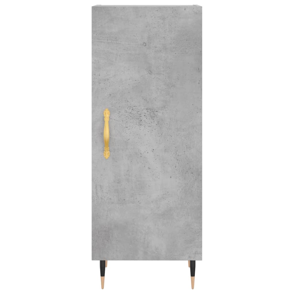 Dulap înalt, gri beton, 34,5x34x180 cm, lemn prelucrat