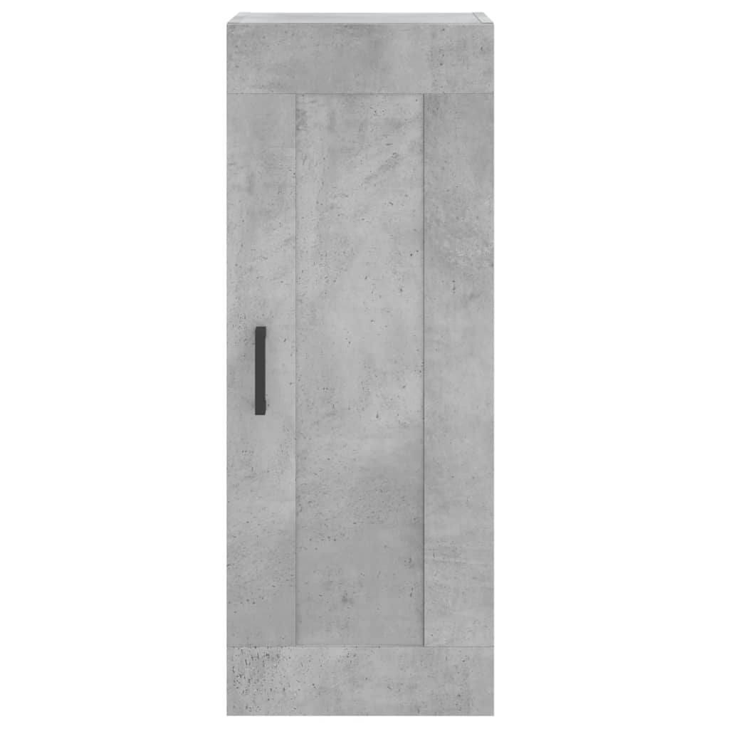 Dulap înalt, gri beton, 34,5x34x180 cm, lemn prelucrat