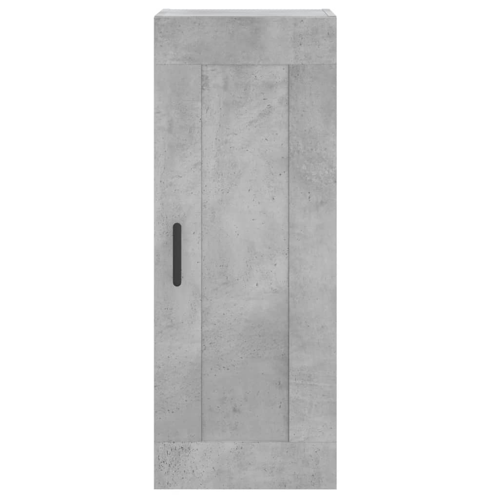 Dulap înalt, gri beton, 34,5x34x180 cm, lemn prelucrat