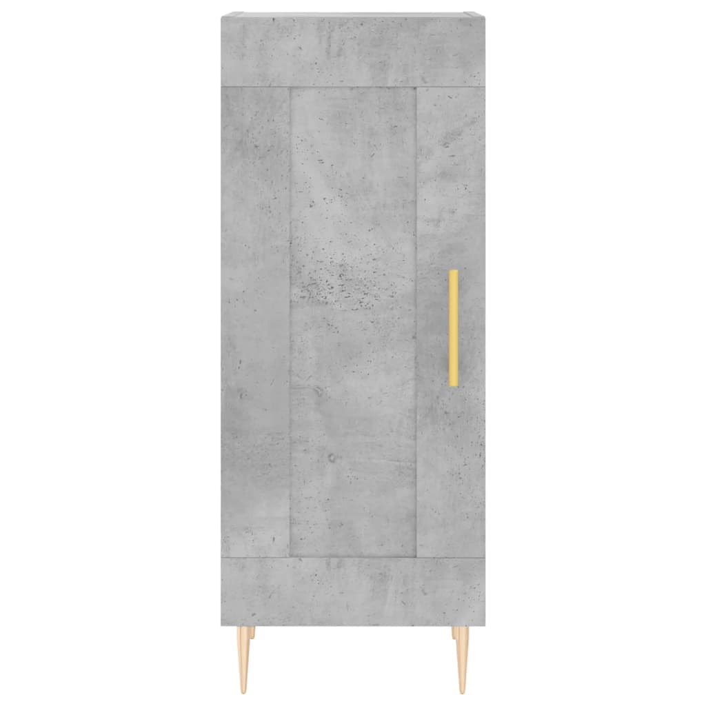 Dulap înalt, gri beton, 34,5x34x180 cm, lemn prelucrat