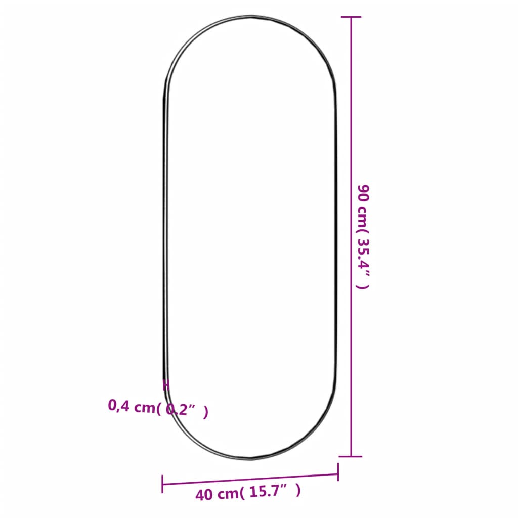 Oglindă de perete, 40x90 cm, oval, sticlă