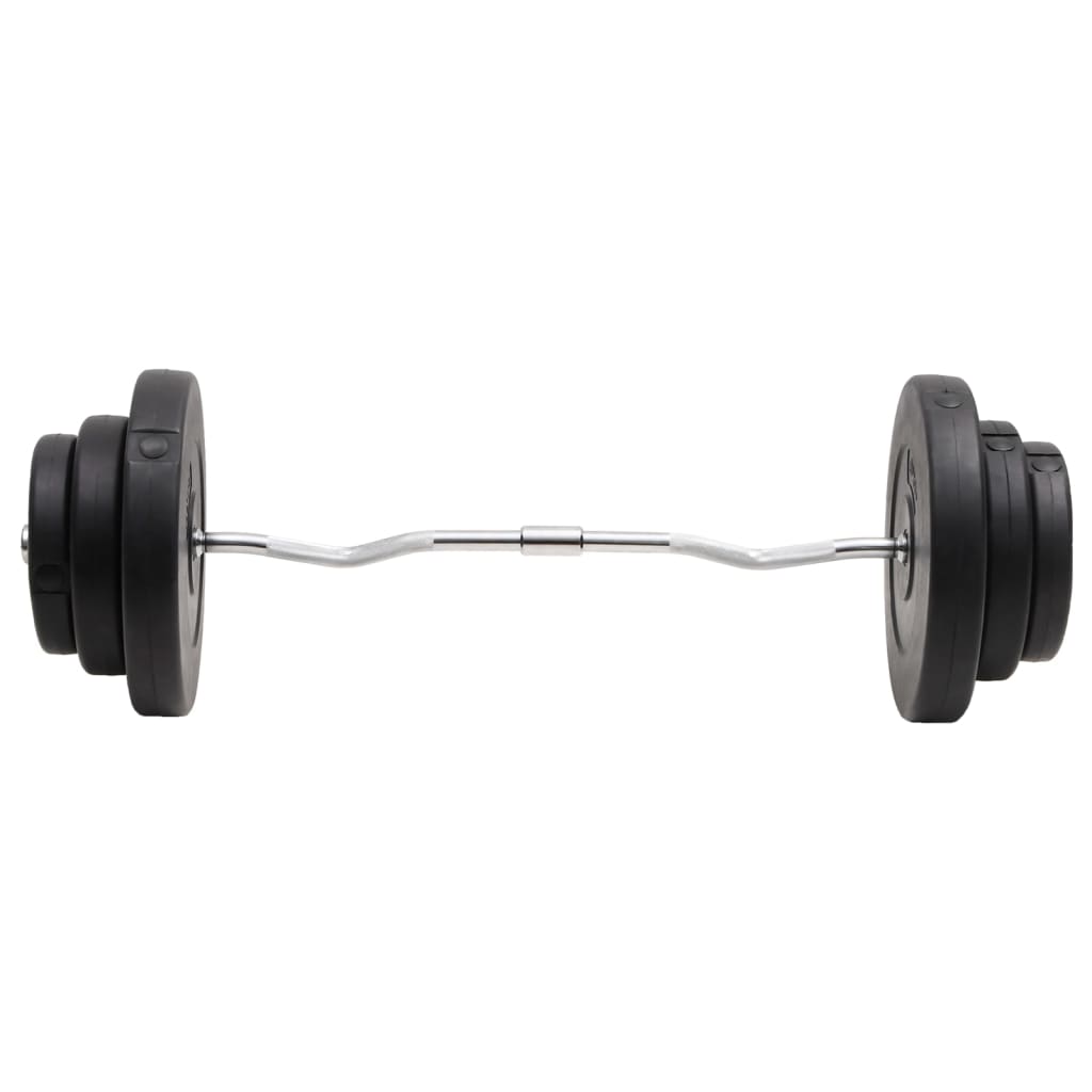 Set halteră ondulată cu greutăți, 60 kg