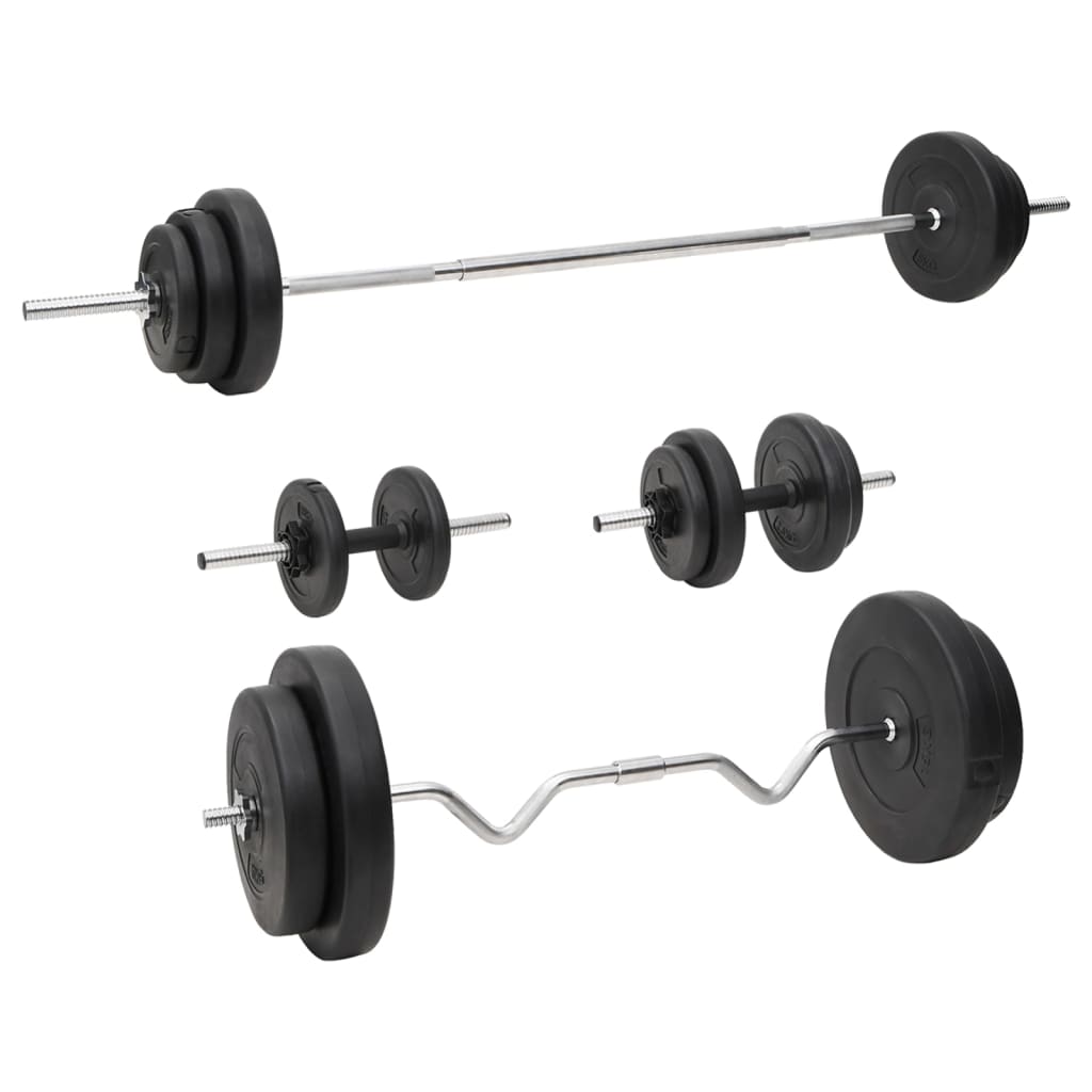 Set de halteră și gantere cu plăci de greutate, 90 kg