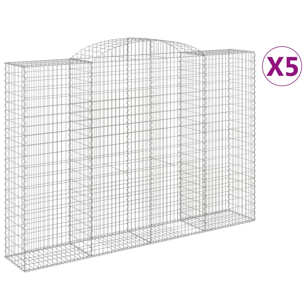 Coșuri gabion arcuite 5 buc. 300x50x200/220 cm, fier galvanizat