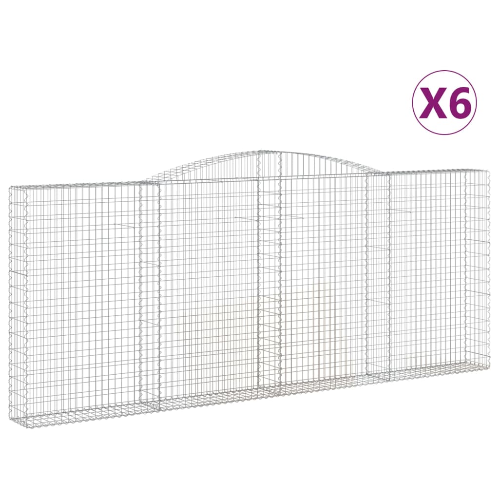 Coșuri gabion arcuite 6 buc. 400x30x160/180 cm fier galvanizat