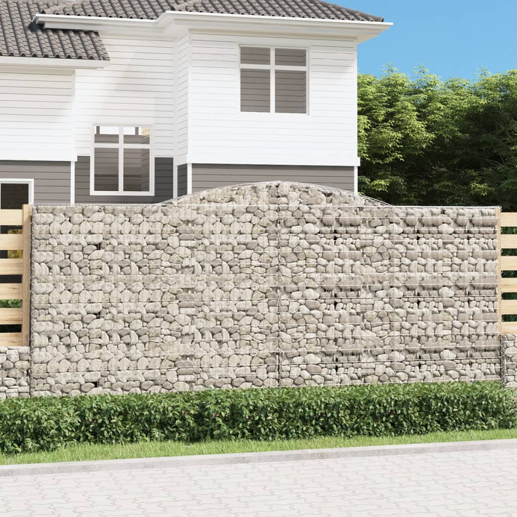 Coșuri gabion arcuite 6 buc, 400x30x180/200 cm, fier galvanizat