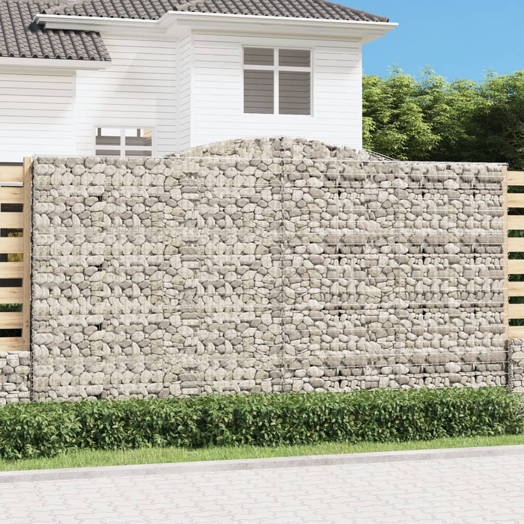 Coșuri gabion arcuite, 6 buc, 400x30x220/240cm, fier galvanizat