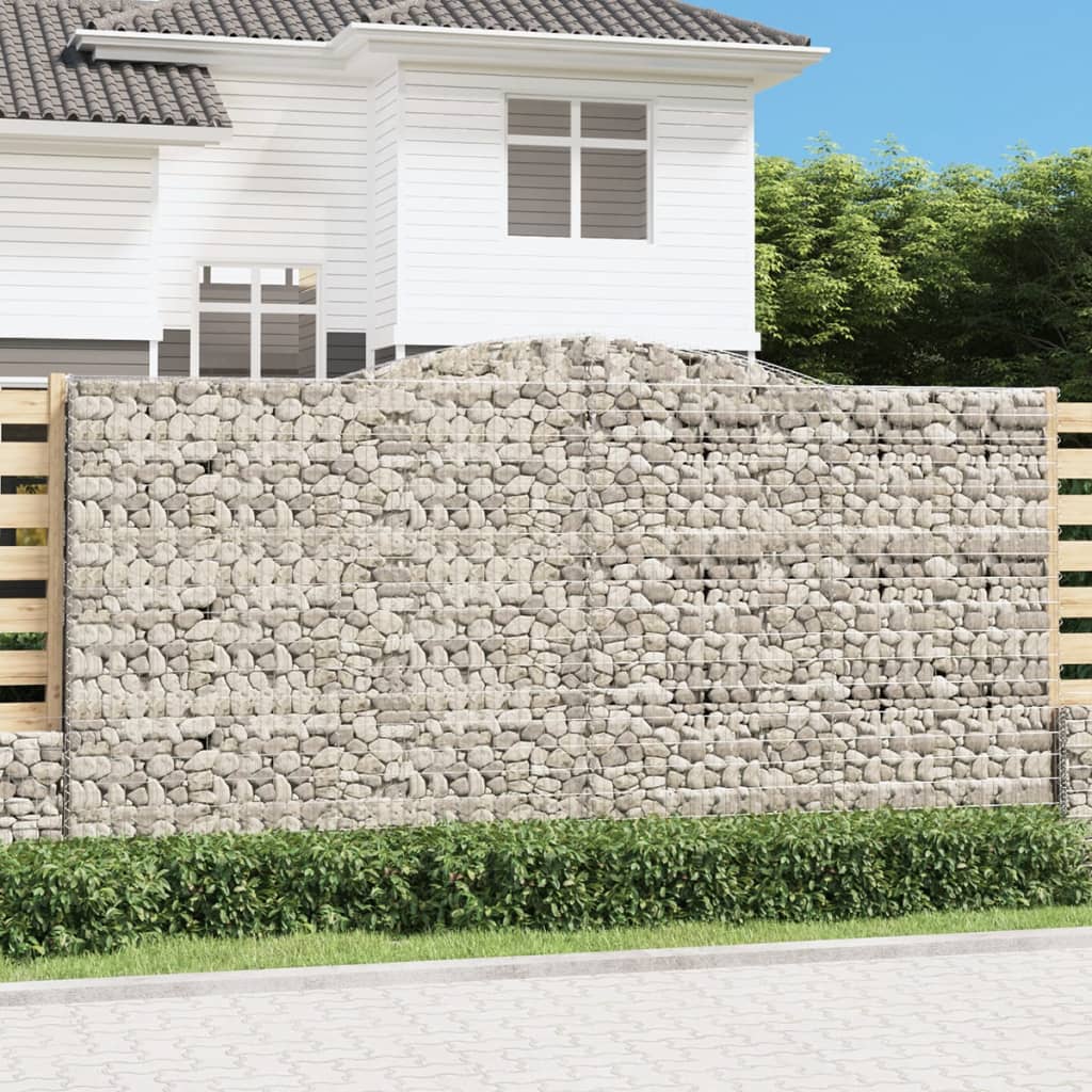 Coșuri gabion arcuite, 5 buc 400x50x200/220 cm, fier galvanizat