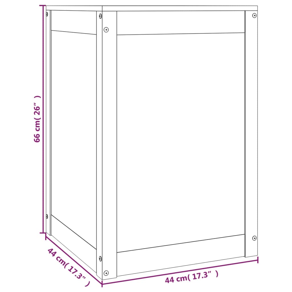 Cutie de rufe, alb, 44x44x66 cm, lemn masiv de pin