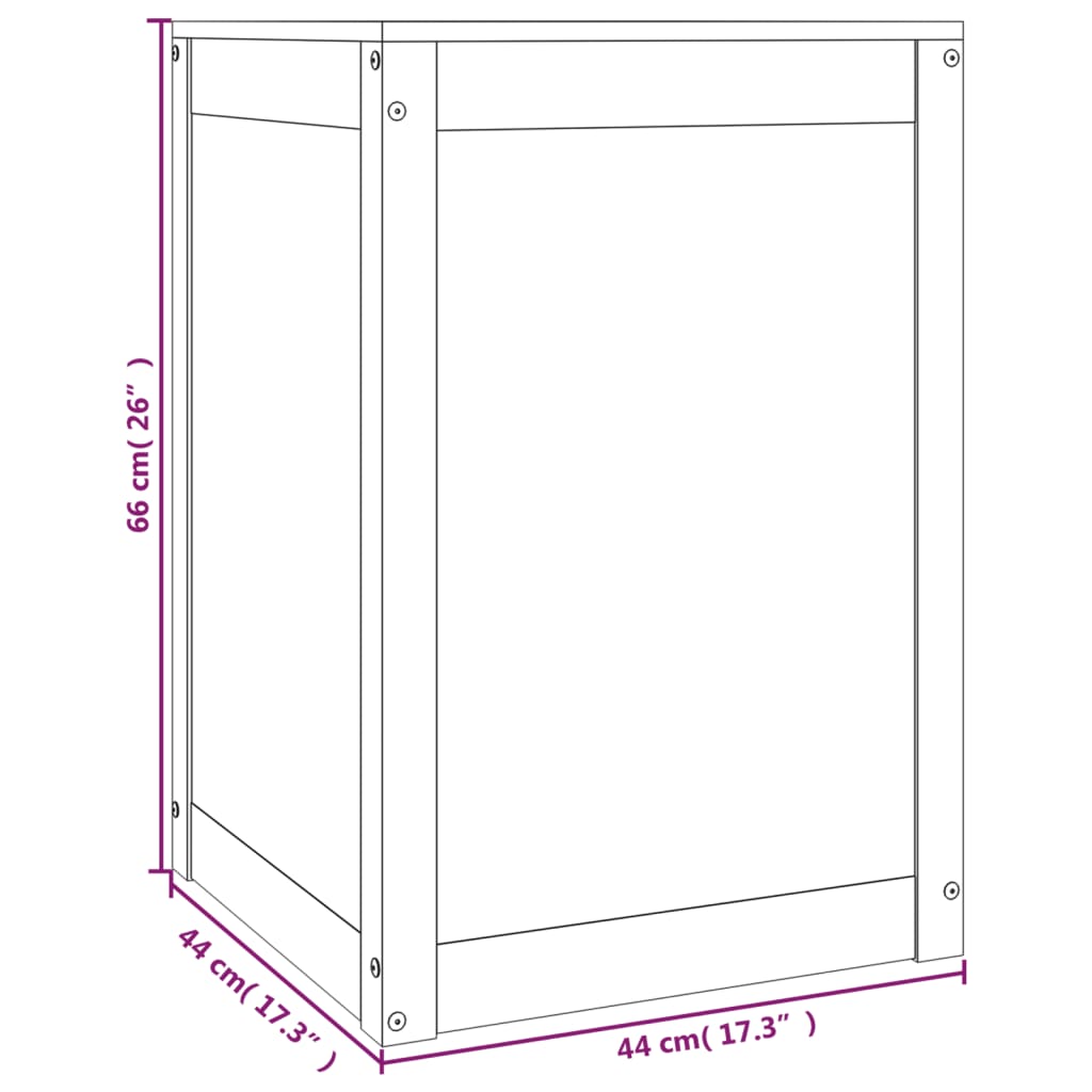 Cutie de rufe, gri, 44x44x66 cm, lemn masiv de pin