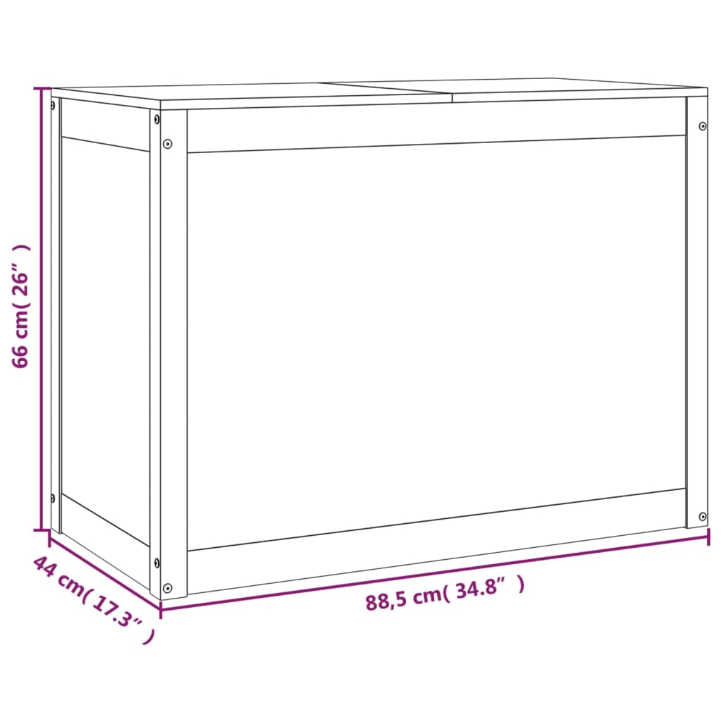 Cutie de rufe, maro miere, 88,5x44x66 cm, lemn masiv de pin