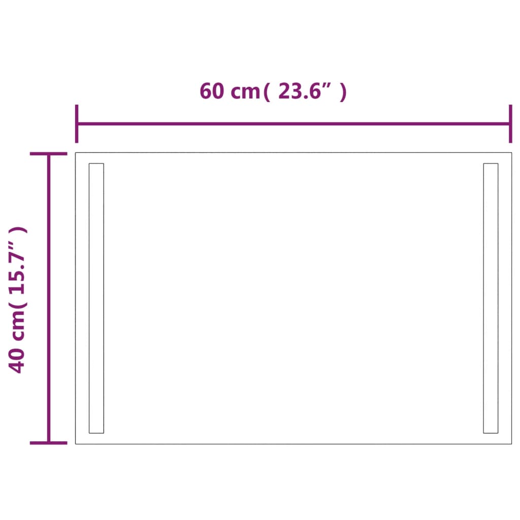 Oglinda de baie cu LED, 40x60 cm